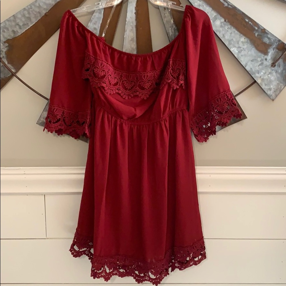 Lace across the shoulders dress